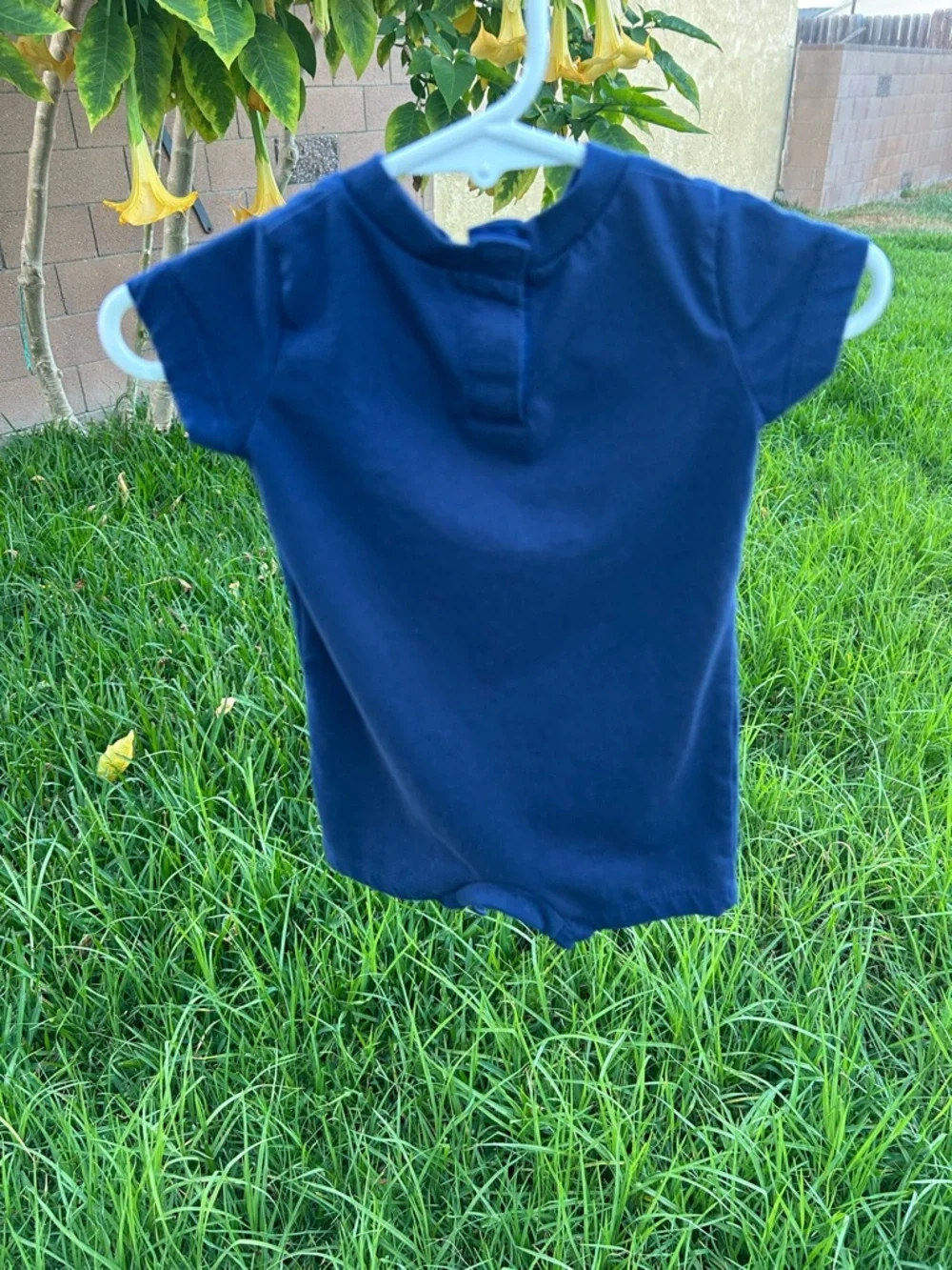 Nike Navy Short Sleeve Baby Romper with White Logo